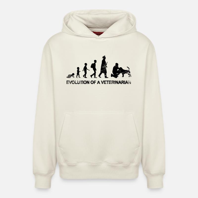 Evolution eines Tierarztes - Relaxed Unisex Organic Hoodie – von SPREAD - Naturweiß