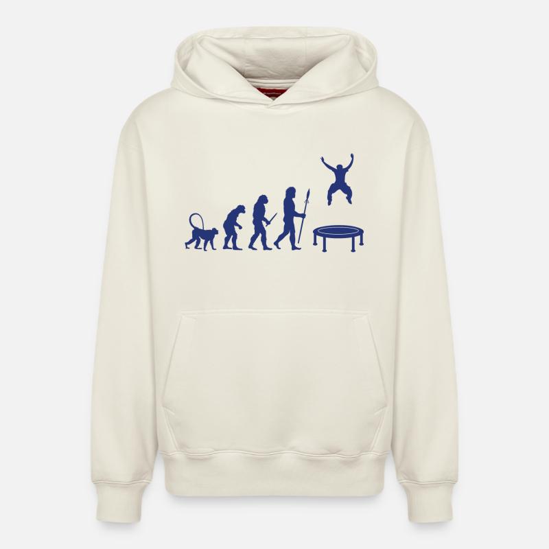 Développement du trampoline - Sweat à capuche unisexe décontracté en coton biologique – de SPREAD - blanc cassé
