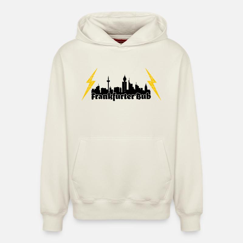 Frankfurter Bub ffm skyline - Relaxed Unisex Organic Hoodie – von SPREAD - Naturweiß