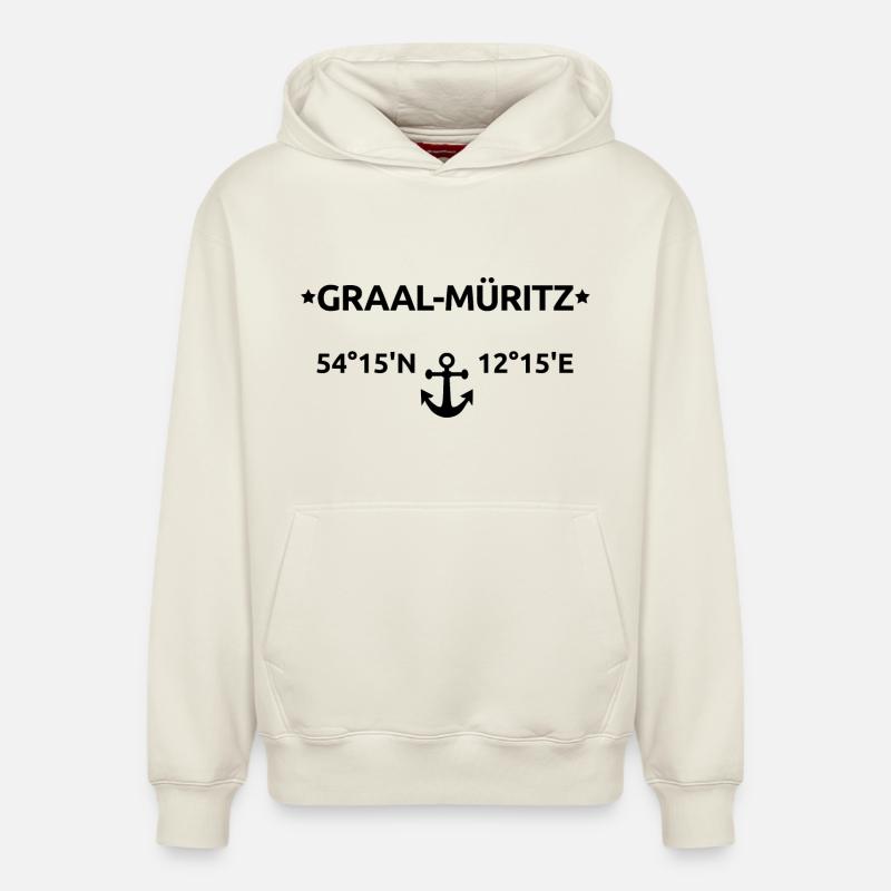 Coordonnées de Graal Müritz - Sweat à capuche unisexe décontracté en coton biologique – de SPREAD - blanc cassé