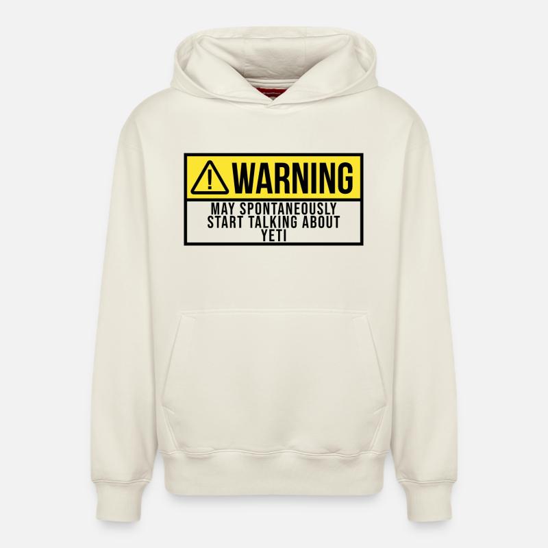 yéti - Sweat à capuche unisexe décontracté en coton biologique – de SPREAD - blanc cassé