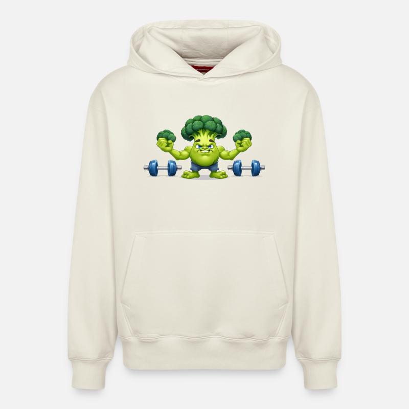 Halophiles de brocoli - Sweat à capuche unisexe décontracté en coton biologique – de SPREAD - blanc cassé