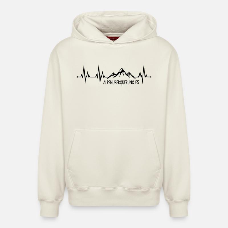 Alpenüberquerung E5 - Relaxed Unisex Organic Hoodie – von SPREAD - Naturweiß