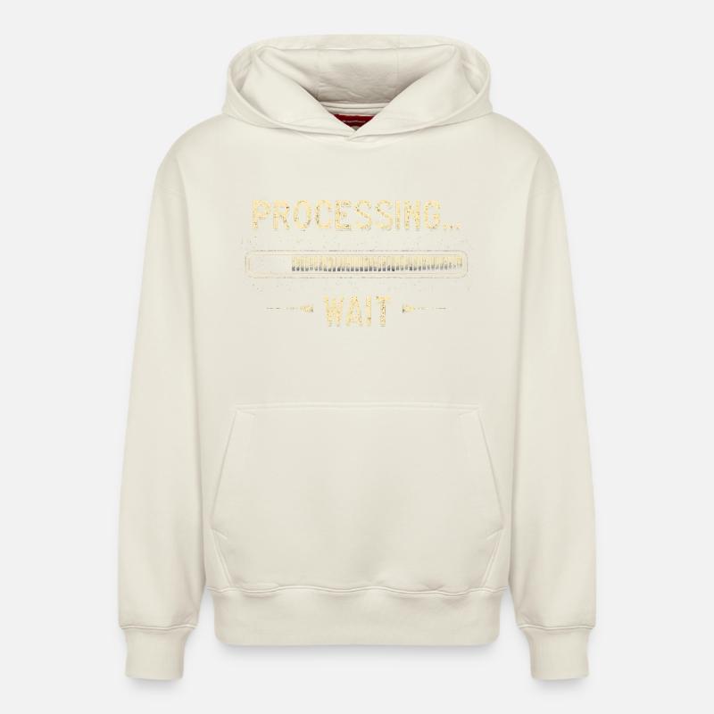 Processing... Please Wait - Relaxed Unisex Organic Hoodie – by SPREAD - off white