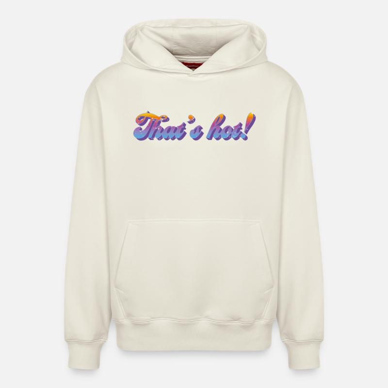 C’est chaud ! – Style dégradé rétro - Sweat à capuche unisexe décontracté en coton biologique – de SPREAD - blanc cassé