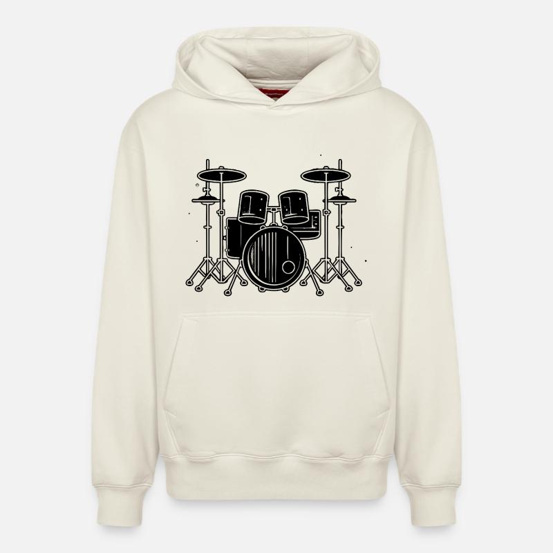 Percussion - Sweat à capuche unisexe décontracté en coton biologique – de SPREAD - blanc cassé