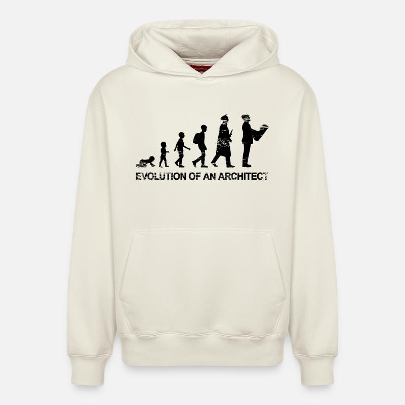 Développement de l’architecture - Sweat à capuche unisexe décontracté en coton biologique – de SPREAD - blanc cassé