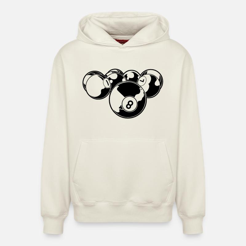 Billard - Sweat à capuche unisexe décontracté en coton biologique – de SPREAD - blanc cassé