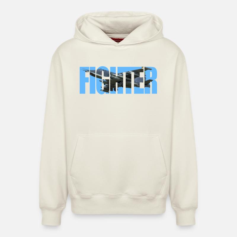 Chasseur Su-25 - Sweat à capuche unisexe décontracté en coton biologique – de SPREAD - blanc cassé