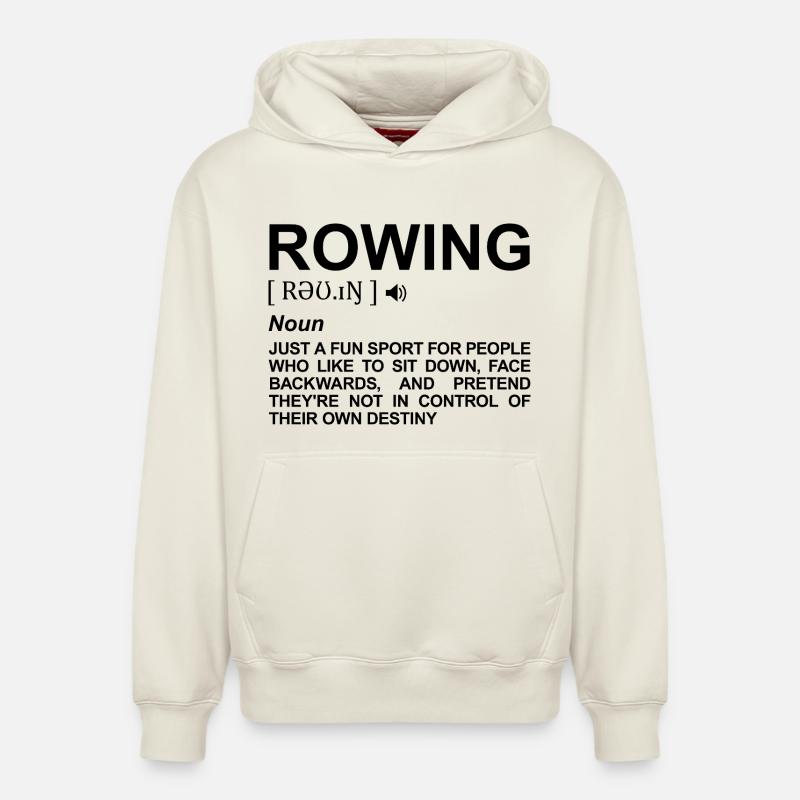 Signification de l’aviron - Sweat à capuche unisexe décontracté en coton biologique – de SPREAD - blanc cassé