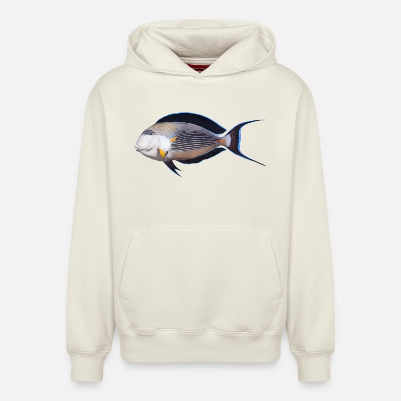 Poisson - Sweat à capuche unisexe décontracté en coton biologique – de SPREAD - blanc cassé