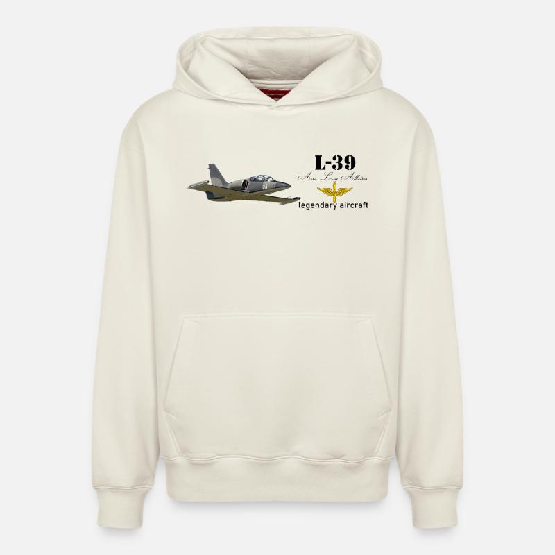 L-39 Albatros - Sweat à capuche unisexe décontracté en coton biologique – de SPREAD - blanc cassé