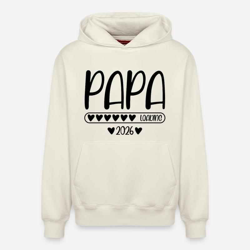 Papa 2026 loading - Relaxed Unisex Organic Hoodie – von SPREAD - Naturweiß