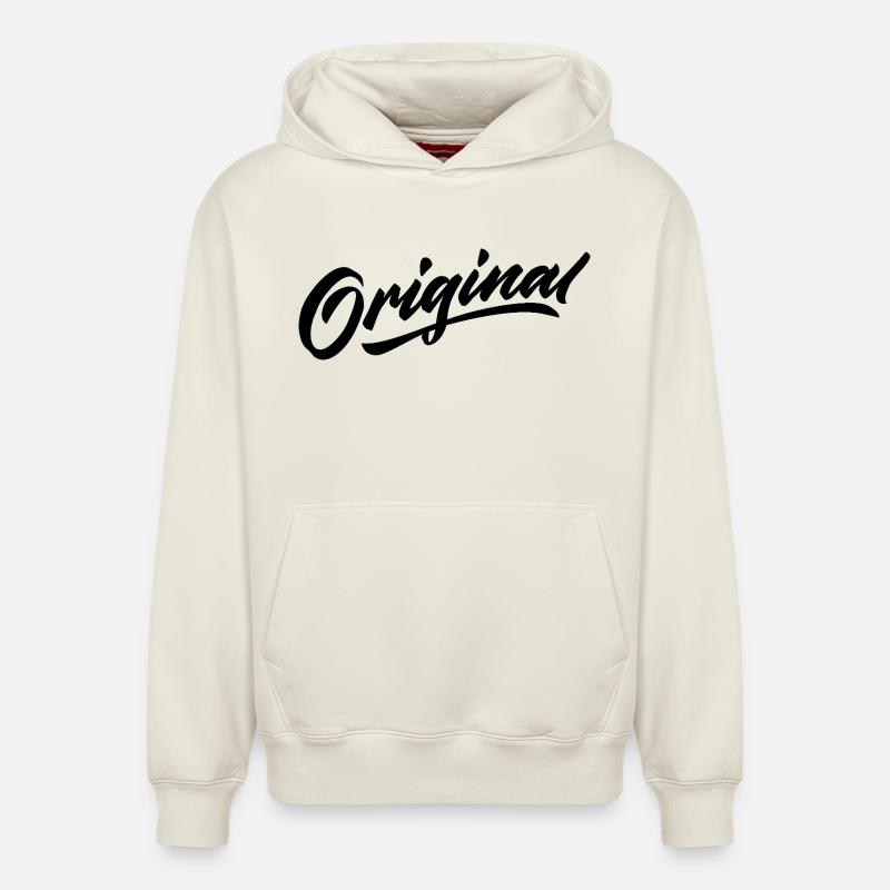 Langue source - Sweat à capuche unisexe décontracté en coton biologique – de SPREAD - blanc cassé