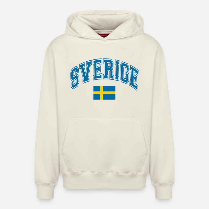 Drapeau de la Suède - Sweat à capuche unisexe décontracté en coton biologique – de SPREAD - blanc cassé