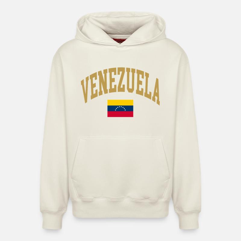 Drapeau du Venezuela - Sweat à capuche unisexe décontracté en coton biologique – de SPREAD - blanc cassé