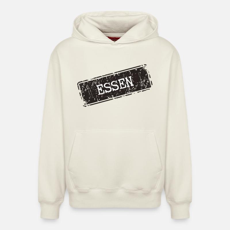 Essen Küchenmotif mit rustikaler Note - Relaxed Unisex Organic Hoodie – von SPREAD - Naturweiß