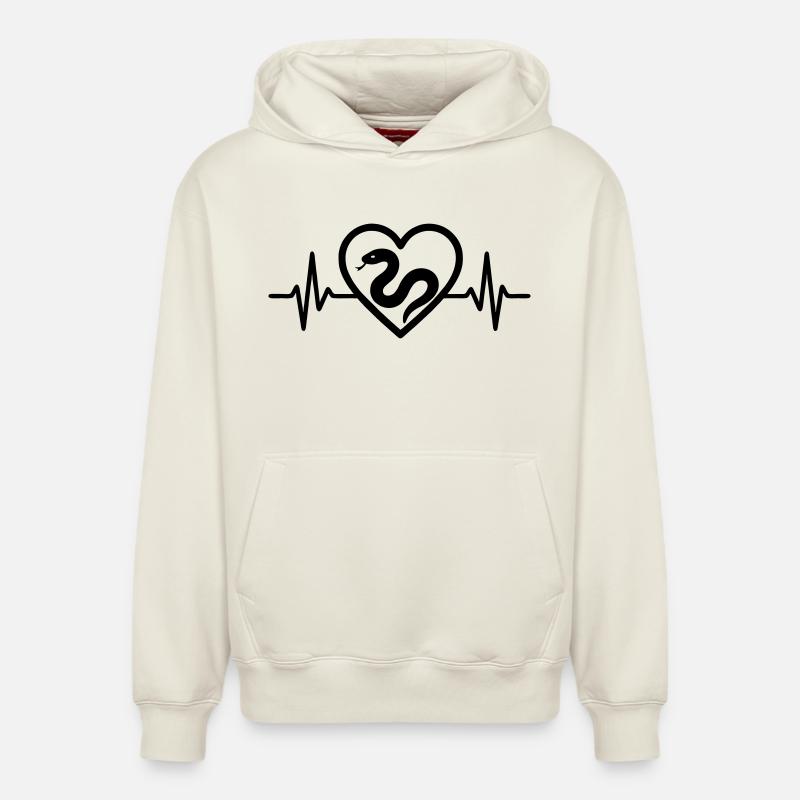 Cœur de serpent - Sweat à capuche unisexe décontracté en coton biologique – de SPREAD - blanc cassé