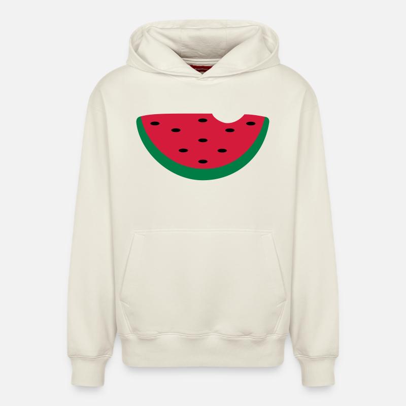 melon - Sweat à capuche unisexe décontracté en coton biologique – de SPREAD - blanc cassé