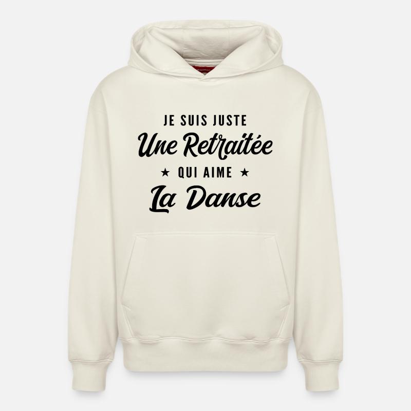 Retraitée Danseuse Humour Cadeau Retraite - Sweat à capuche unisexe décontracté en coton biologique – de SPREAD - blanc cassé