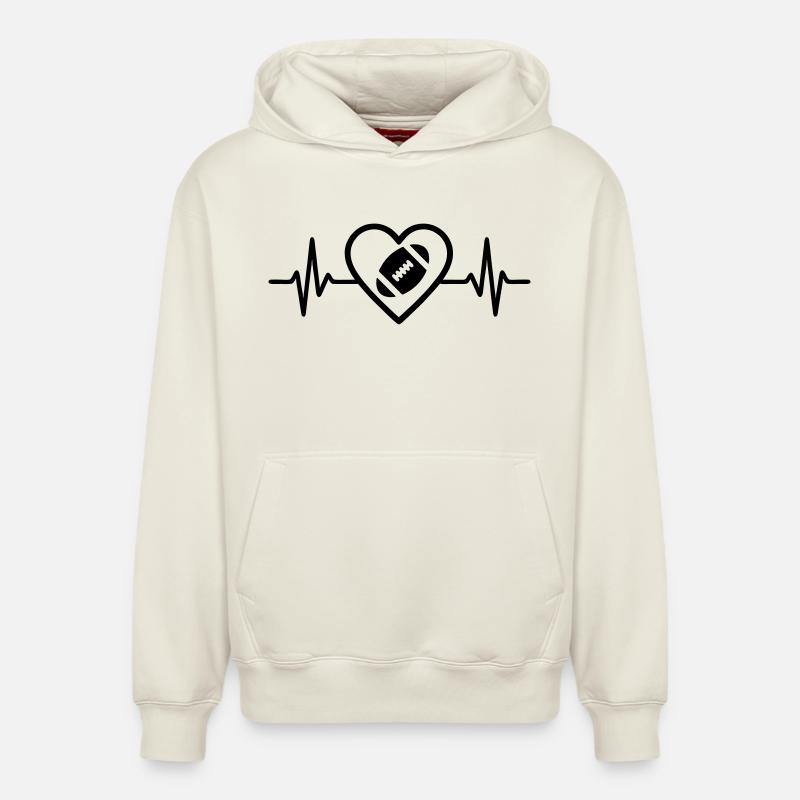 Cœur de rugby - Sweat à capuche unisexe décontracté en coton biologique – de SPREAD - blanc cassé