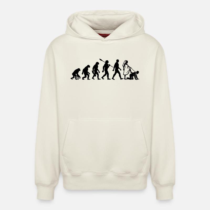 Evolution JGA Junggesellenabschied - Relaxed Unisex Organic Hoodie – von SPREAD - Naturweiß