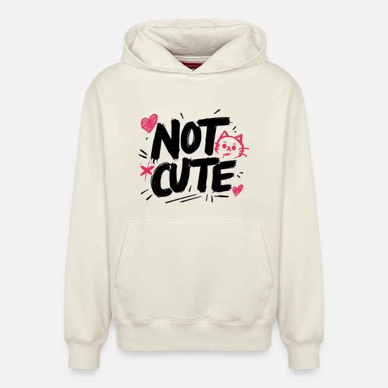 Pas mignon ! - Sweat à capuche unisexe décontracté en coton biologique – de SPREAD - blanc cassé
