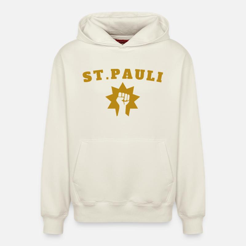 St.Pauli - Sweat à capuche unisexe décontracté en coton biologique – de SPREAD - blanc cassé
