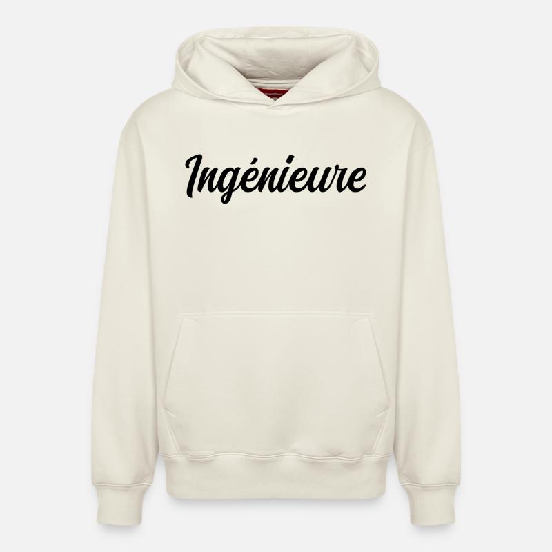 Ingénieure Conception Technique Science Projet - Sweat à capuche unisexe décontracté en coton biologique – de SPREAD - blanc cassé