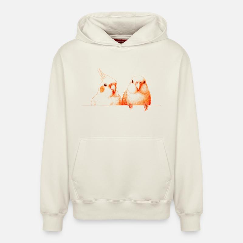 Birdies - Sweat à capuche unisexe décontracté en coton biologique – de SPREAD - blanc cassé