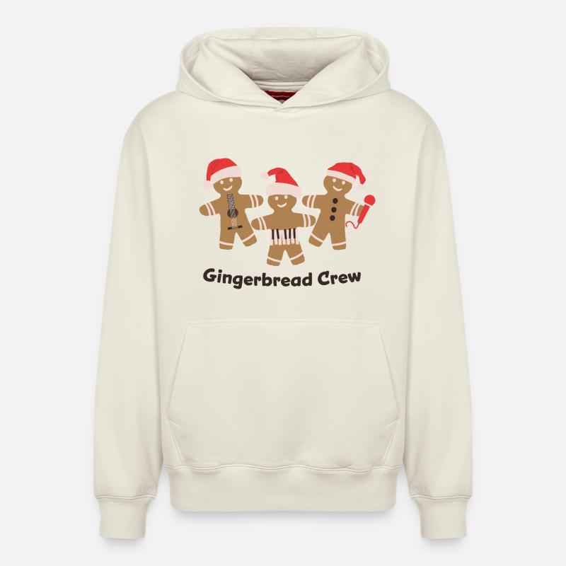 Musique du Gingerbread Crew - Sweat à capuche unisexe décontracté en coton biologique – de SPREAD - blanc cassé