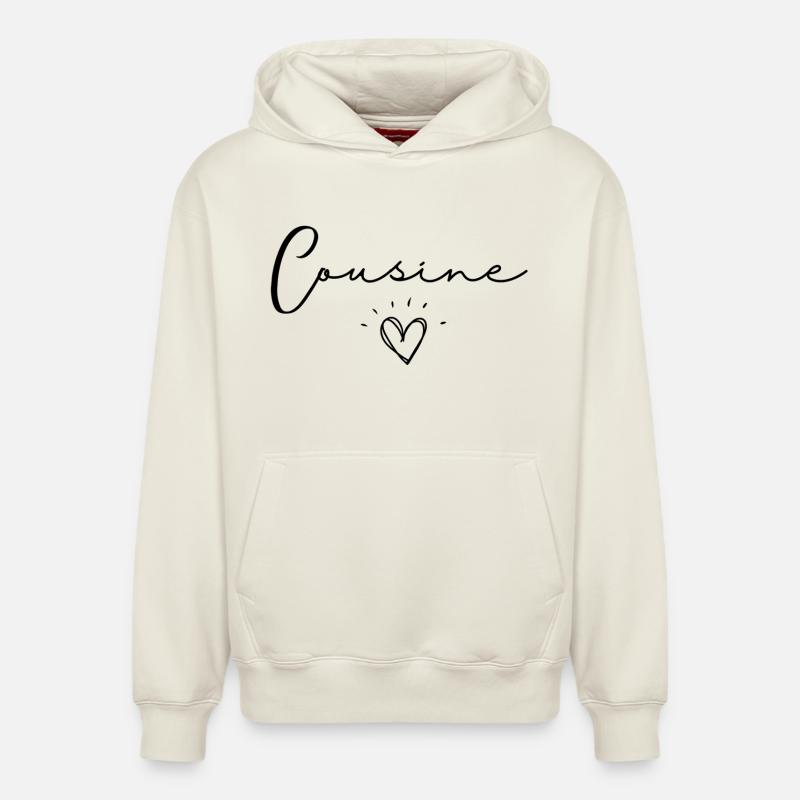 cousine - Sweat à capuche unisexe décontracté en coton biologique – de SPREAD - blanc cassé