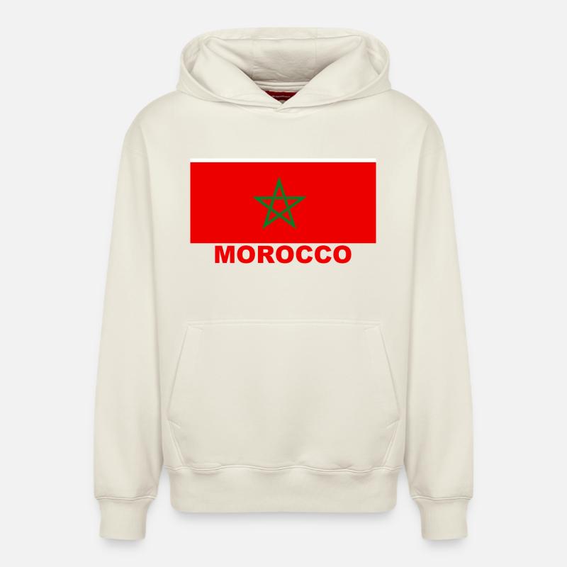 Maillot du Maroc - Sweat à capuche unisexe décontracté en coton biologique – de SPREAD - blanc cassé