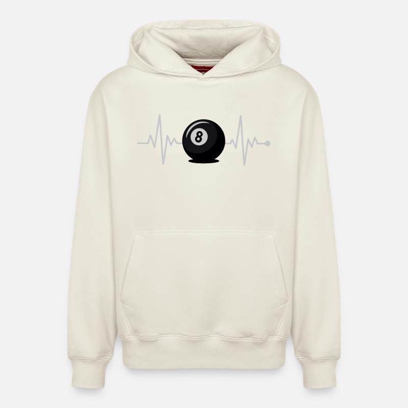 8Ball Heartbeat : Ambiance de piscine - Sweat à capuche unisexe décontracté en coton biologique – de SPREAD - blanc cassé
