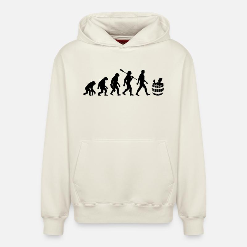 Evolution - Eisbader - Winterbaden - Eisbaden - Relaxed Unisex Organic Hoodie – von SPREAD - Naturweiß