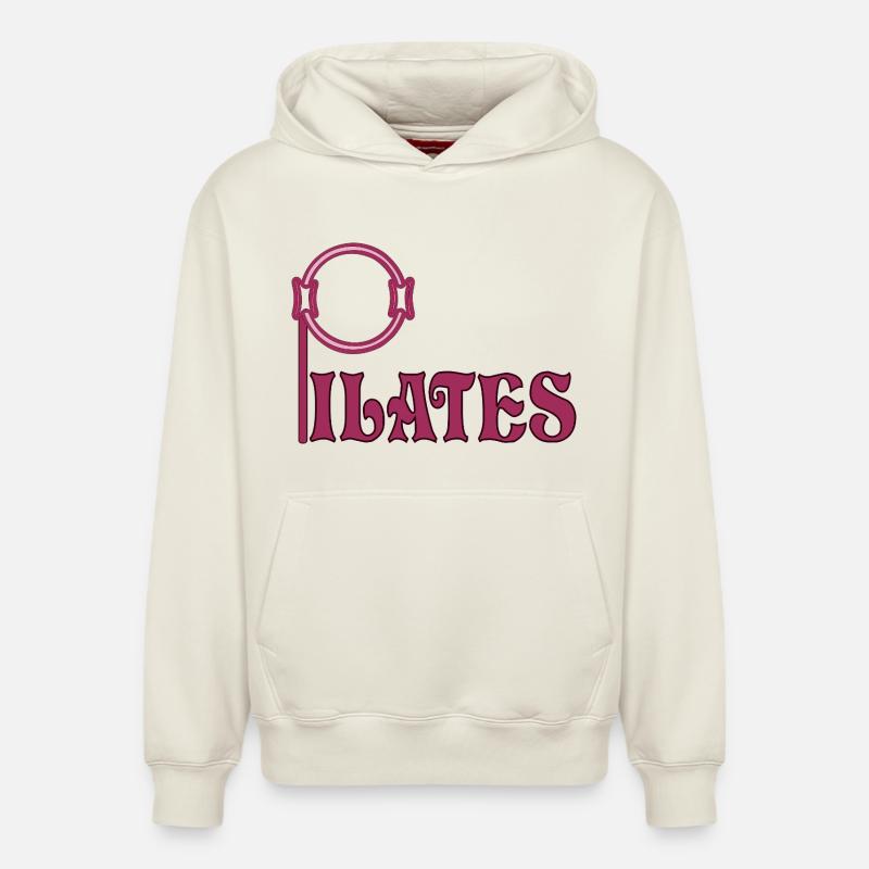 Pilates Ring Sport - Sweat à capuche unisexe décontracté en coton biologique – de SPREAD - blanc cassé