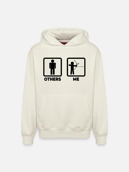 Funny archer - Relaxed Unisex Organic Hoodie – by SPREAD - off white