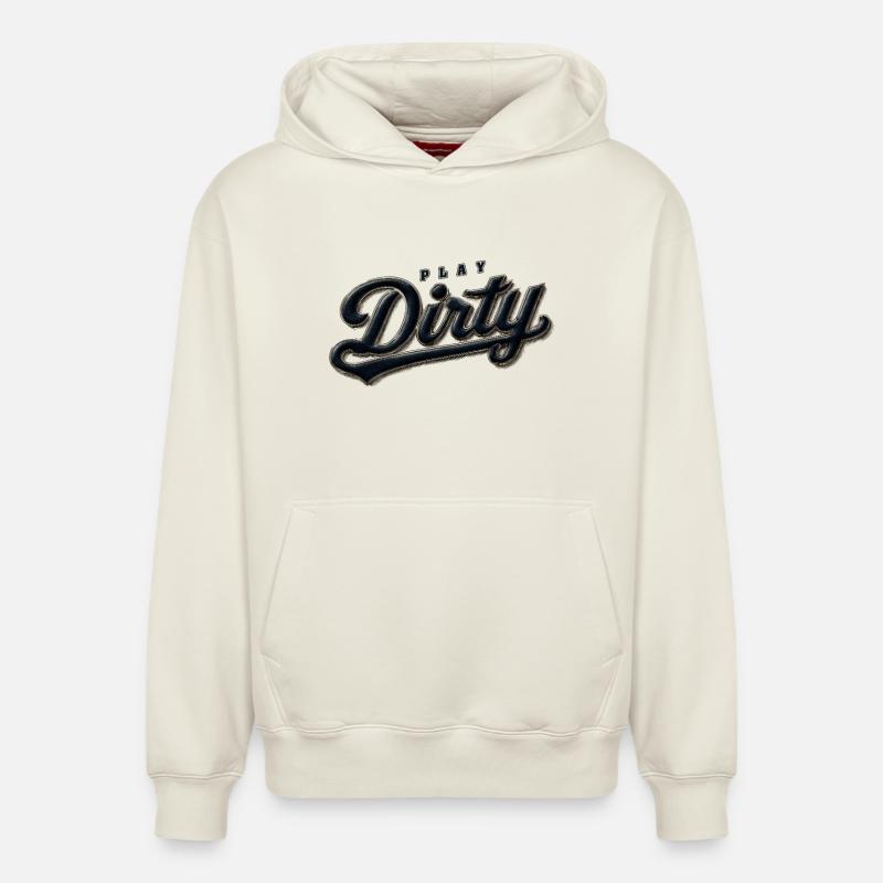 Jouez à Dirty Retro - Sweat à capuche unisexe décontracté en coton biologique – de SPREAD - blanc cassé
