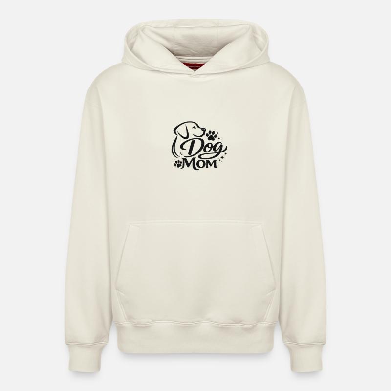 Maman chien - Sweat à capuche unisexe décontracté en coton biologique – de SPREAD - blanc cassé