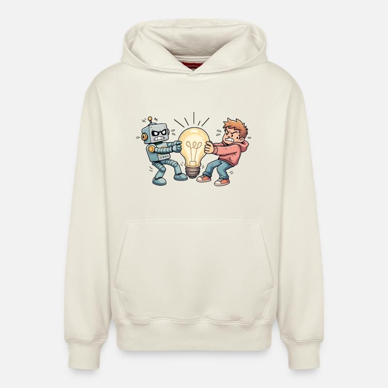WhosIdea - Sweat à capuche unisexe décontracté en coton biologique – de SPREAD - blanc cassé