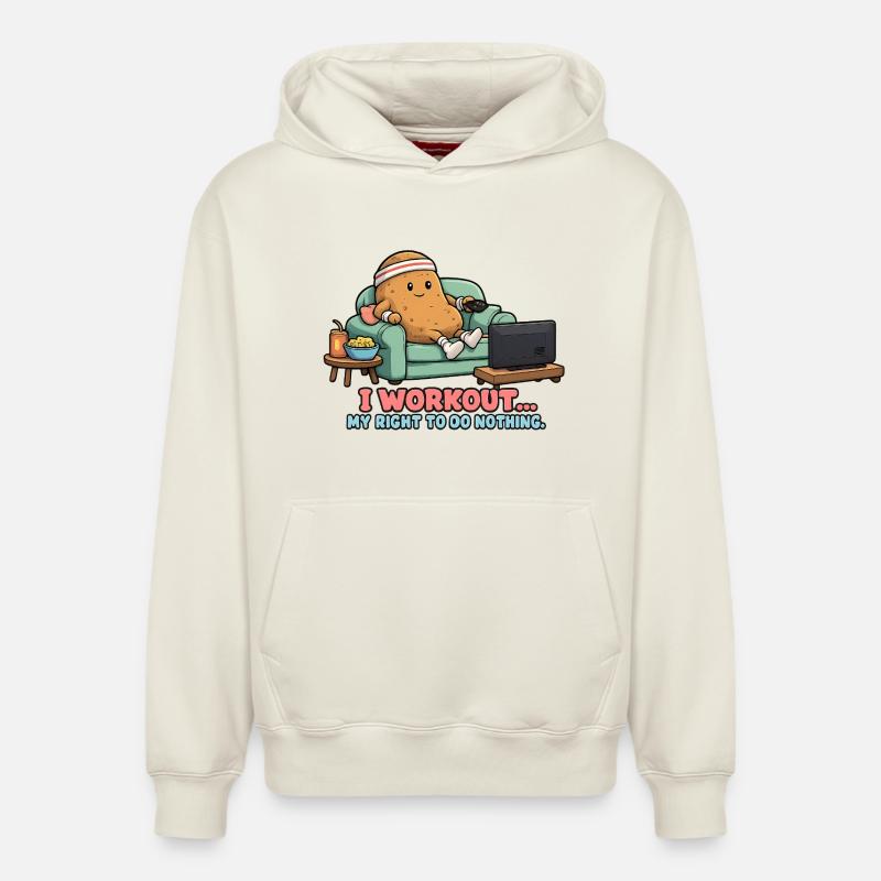 Patate de Couch - Sweat à capuche unisexe décontracté en coton biologique – de SPREAD - blanc cassé
