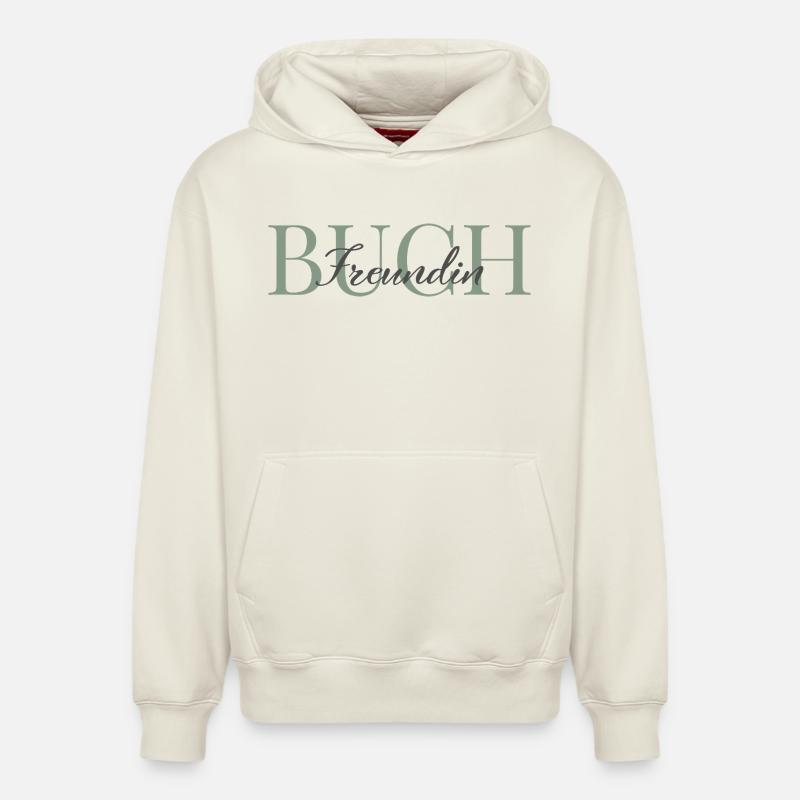 Ami du lecteur Vert-Gris - Sweat à capuche unisexe décontracté en coton biologique – de SPREAD - blanc cassé
