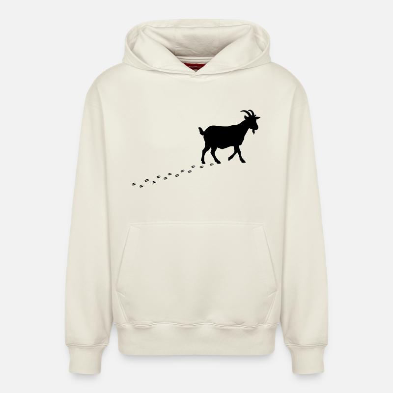 Sabots de Empreintes de Chèvre - Sweat à capuche unisexe décontracté en coton biologique – de SPREAD - blanc cassé