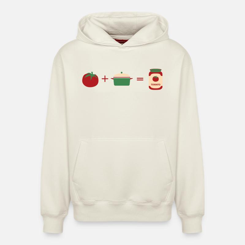 Ketchup - Sweat à capuche unisexe décontracté en coton biologique – de SPREAD - blanc cassé