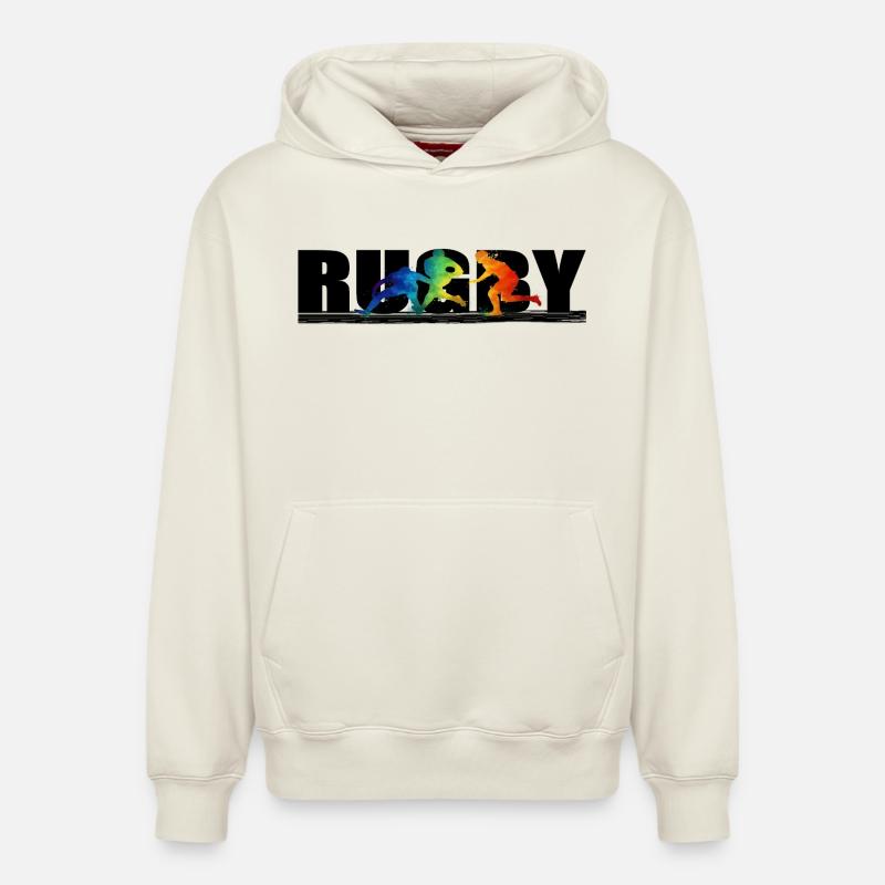 Rugby - Sweat à capuche unisexe décontracté en coton biologique – de SPREAD - blanc cassé