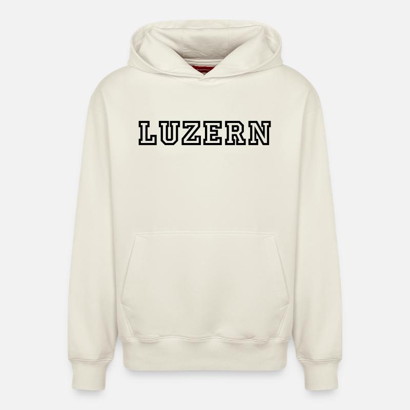 Lucerne - Sweat à capuche unisexe décontracté en coton biologique – de SPREAD - blanc cassé