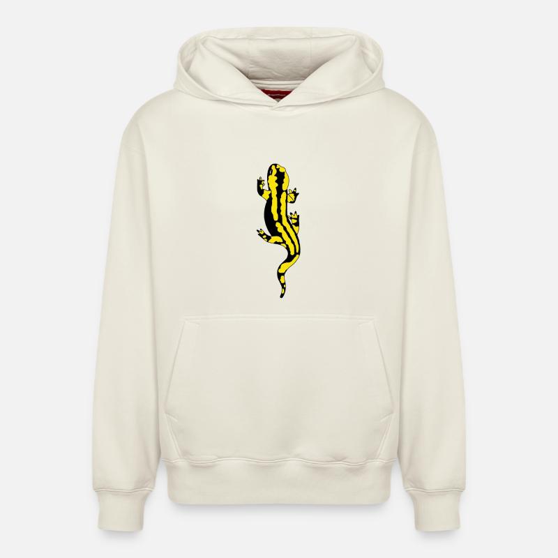 Salamandre - Sweat à capuche unisexe décontracté en coton biologique – de SPREAD - blanc cassé