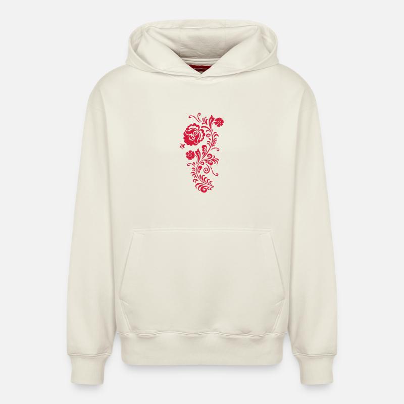 ornement - Sweat à capuche unisexe décontracté en coton biologique – de SPREAD - blanc cassé
