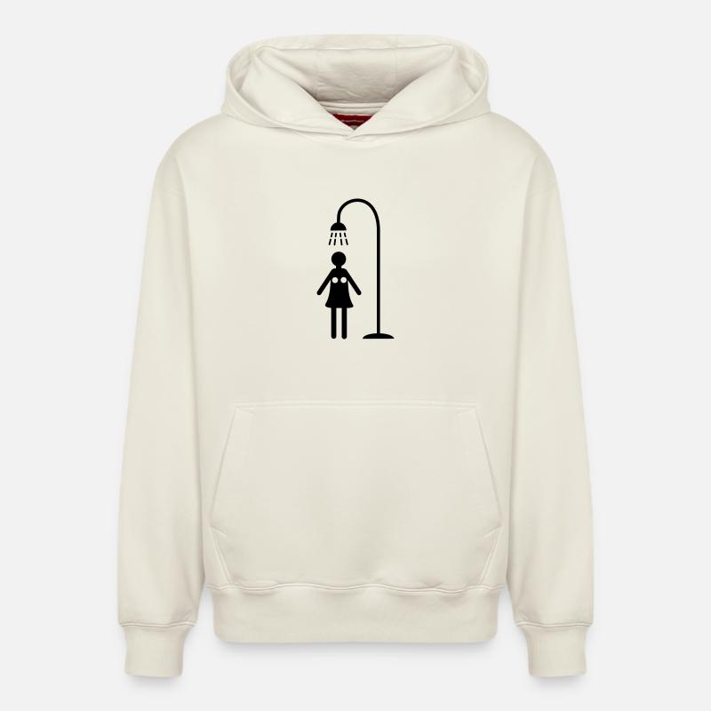 douche - Sweat à capuche unisexe décontracté en coton biologique – de SPREAD - blanc cassé