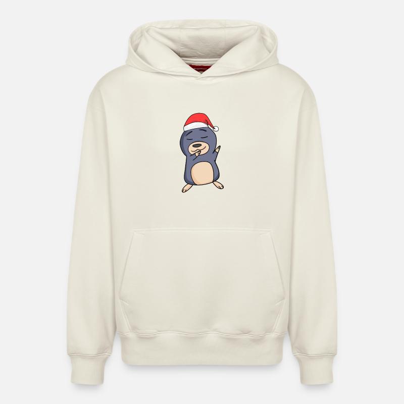Taupe Noël - Sweat à capuche unisexe décontracté en coton biologique – de SPREAD - blanc cassé